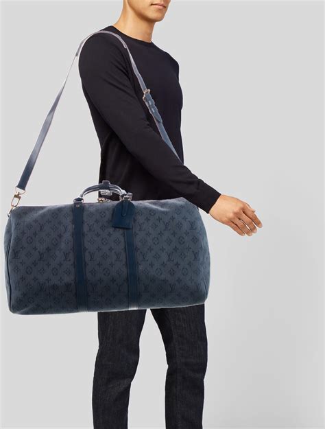 louis vuitton denim keepall|Louis Vuitton Keepall bandouliere monogram.